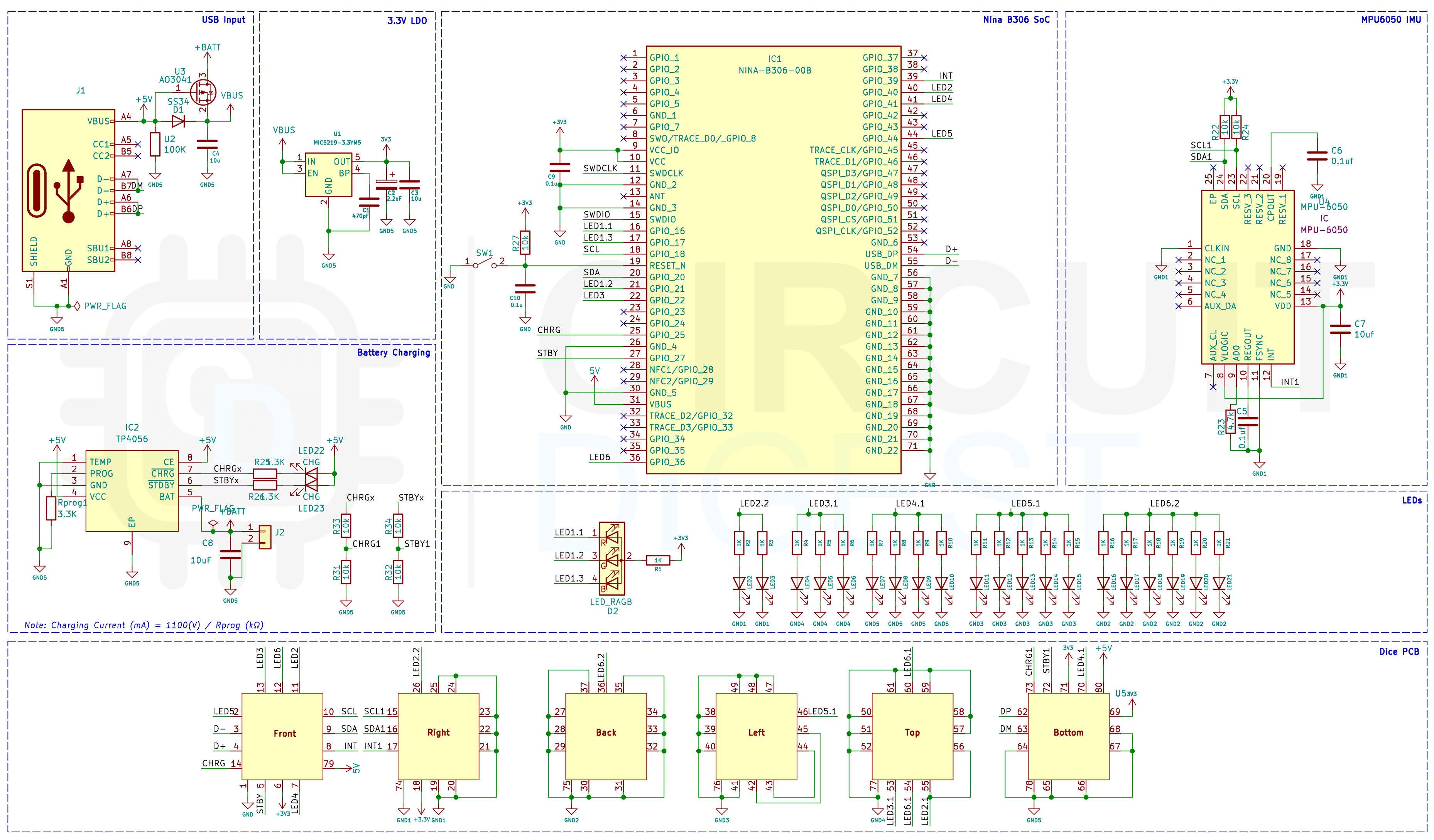 Smart LED Dice Schematics Smart LED Dice Schematics