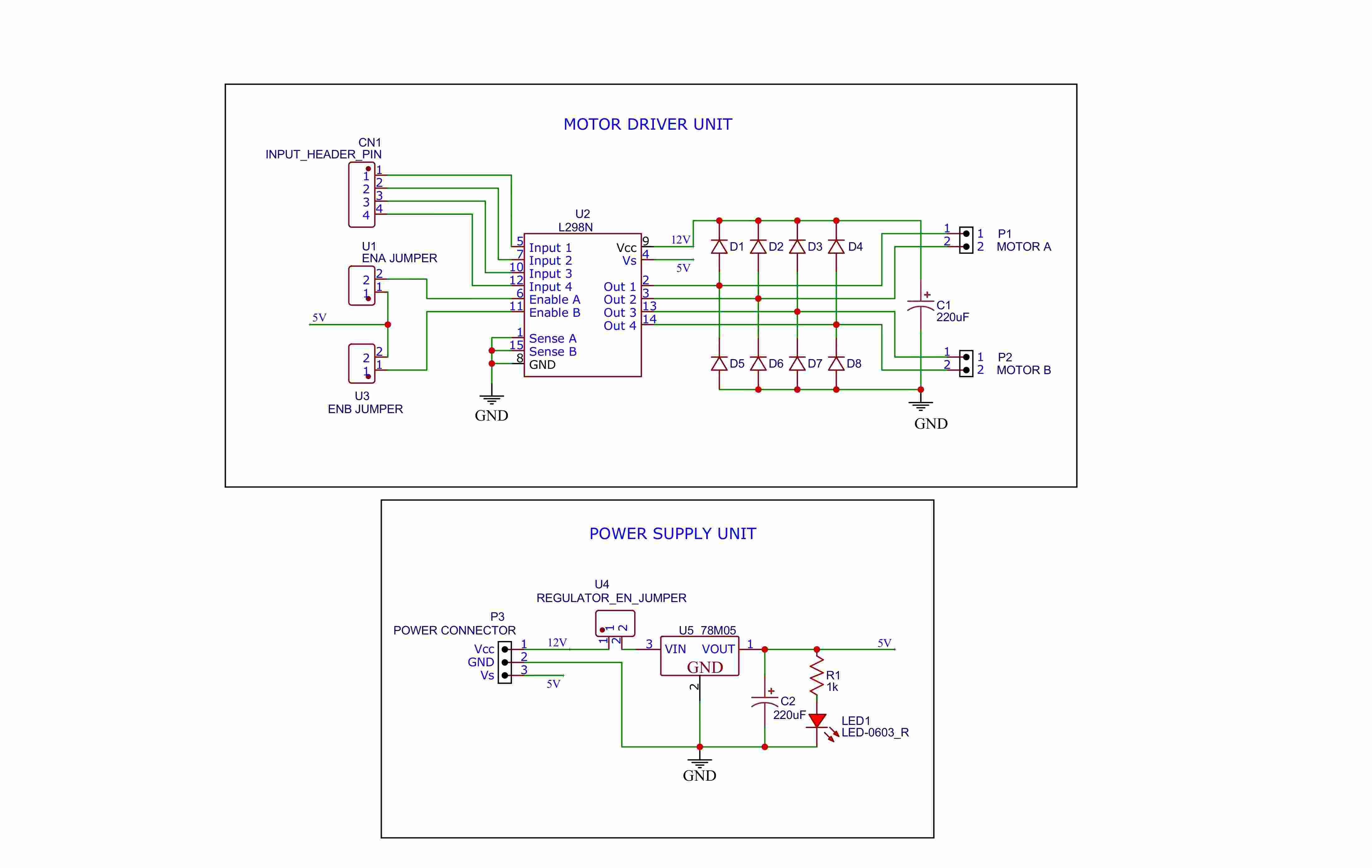Schematics of L298N Motor Driver Schematics of L298N Motor Driver