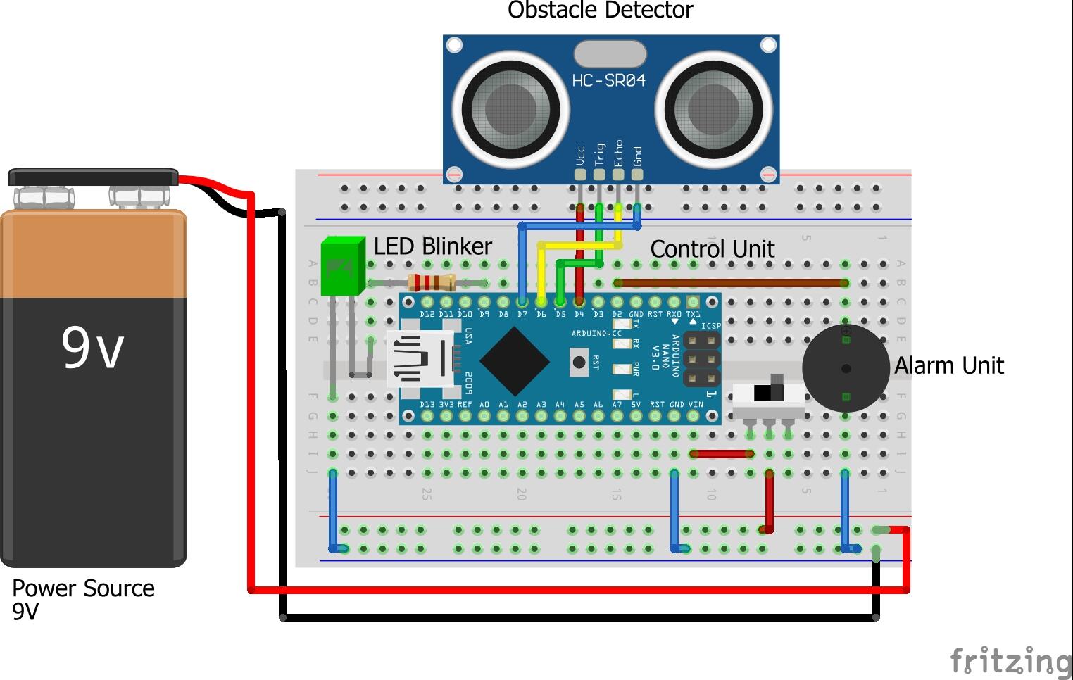 Smart Blind Stick Circuit Diagram Smart Blind Stick Circuit Diagram