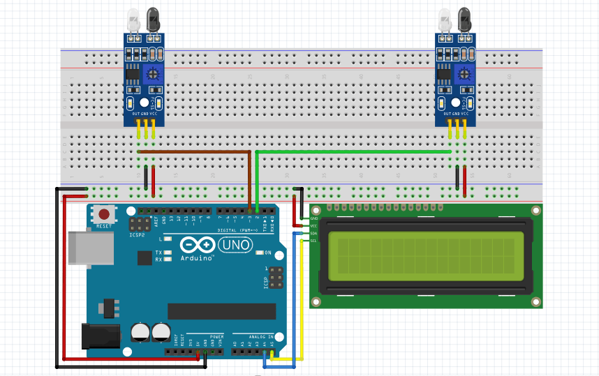 Circuit Diagram of Speed Sensor using Arduino Circuit Diagram of Speed Sensor using Arduino