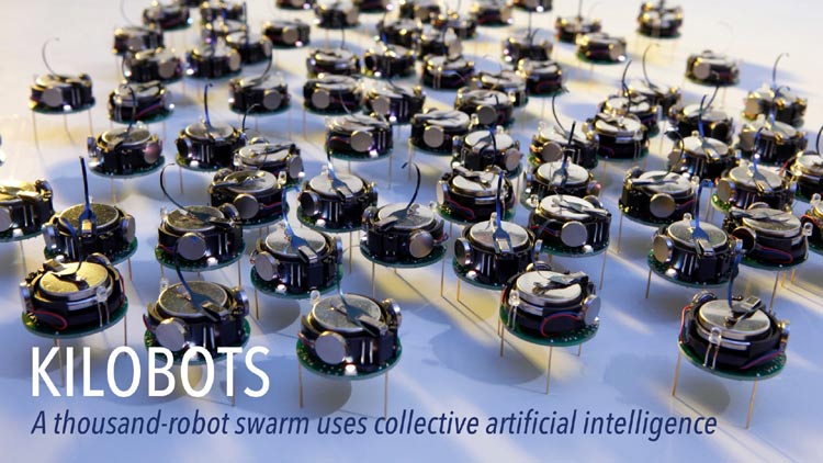 Kilobots: A Thousand-Robot Swarm by <a href="https://wyss.harvard.edu/media-post/kilobots-a-thousand-robot-swarm/" rel="nofollow" target="_blank"> Harvard University</a> Introduction to Swarm Robotics