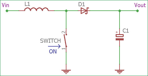 Boost Converter Circuit when Switch is ON