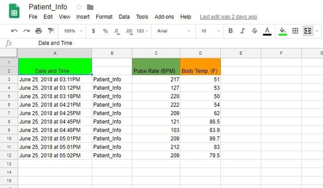 Getting Patient Info on Spredsheet