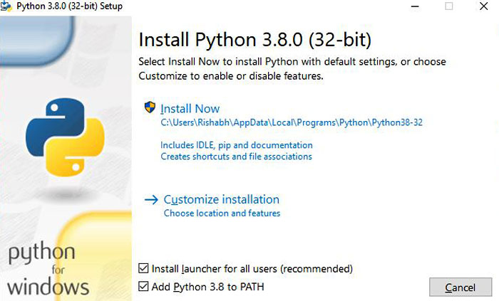 Installing Python 3.7.x on Windows