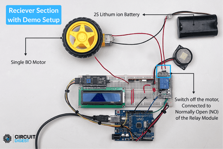 Receiver Connection with the Demo Setup of Smart Helmet