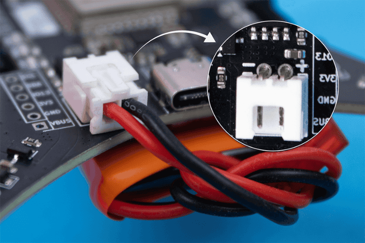 Close-up of Battery Connected to PCB