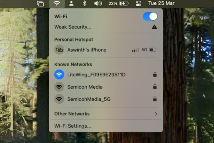 Ensure laptop is connected to LiteWing WiFi SSID.