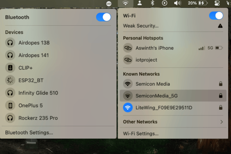 Bluetooth and Wi-Fi Connections for Drone and Gesture Controller