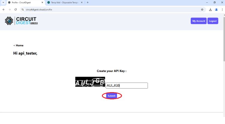 Create API key for sending SMS using Circuitdigest Cloud API