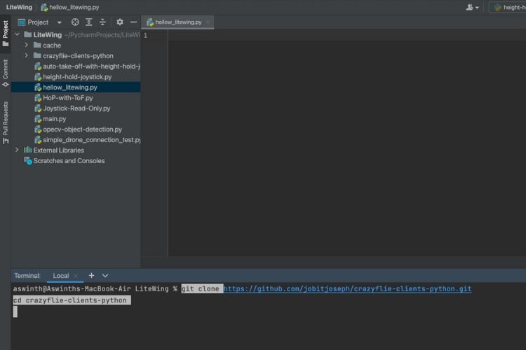 Installing dependencies cfclient and cflib.