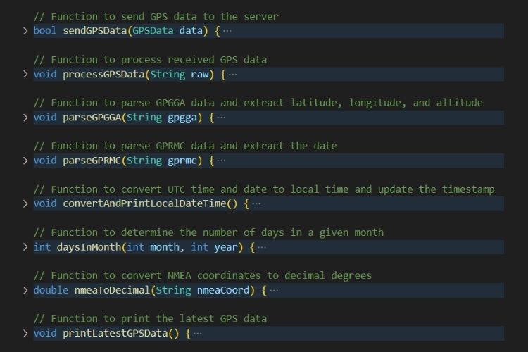 Other Supportive Functions for GPS Tracker using ESP32