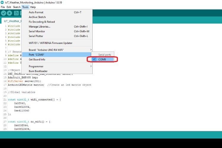 Selecting Correct Serial Port