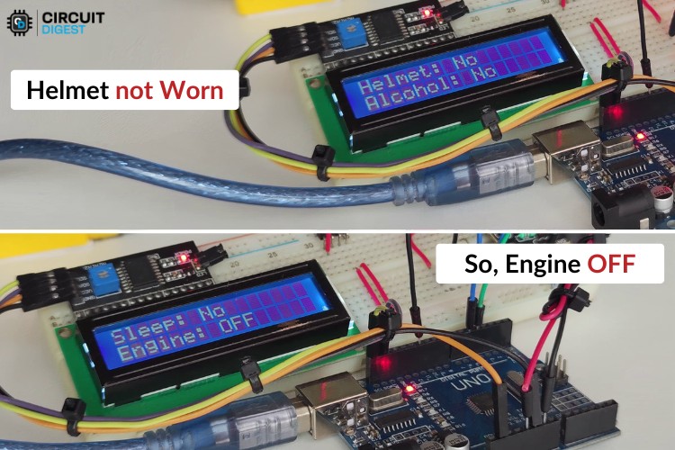 Wear Detection testing in Smart Helmet While not Wearing the Helmet