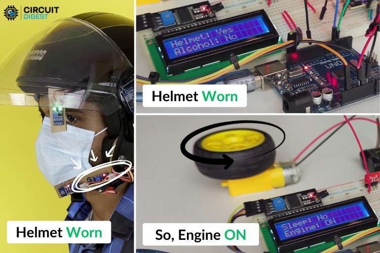 Wear detection Testing While wearing the Smart Safety Helmet