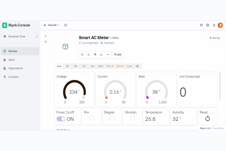 Blynk IOT UI