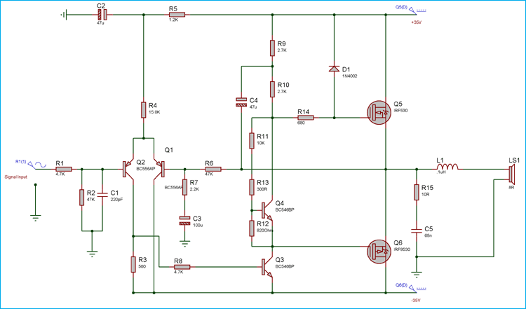 50 Watt Power Amplifier using MOSFETs 50 Watt Power Amplifier using MOSFETs