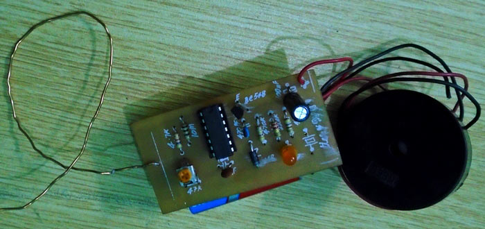 Broken Wire Detector Circuit using IC CD4069 Broken Wire Detector Circuit using IC CD4069