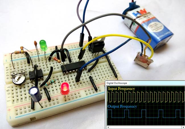 Frequency Divider Circuit using 555 Timer and CD4017 Frequency Divider Circuit using 555 Timer and CD4017