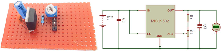 High Current Low Dropout Voltage Regulator Circuit using MIC29302 High Current Low Dropout Voltage regulator Circuit using MIC29302