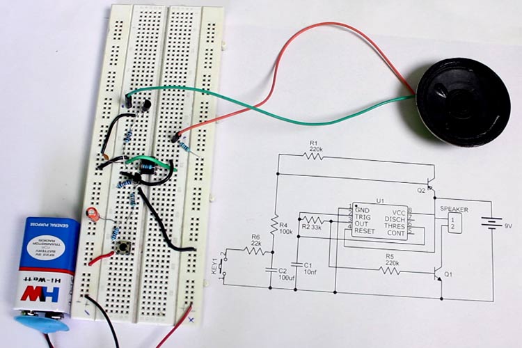 Wailing Siren Circuit using a 555 Timer IC Wailing Siren Circuit using a 555 Timer IC
