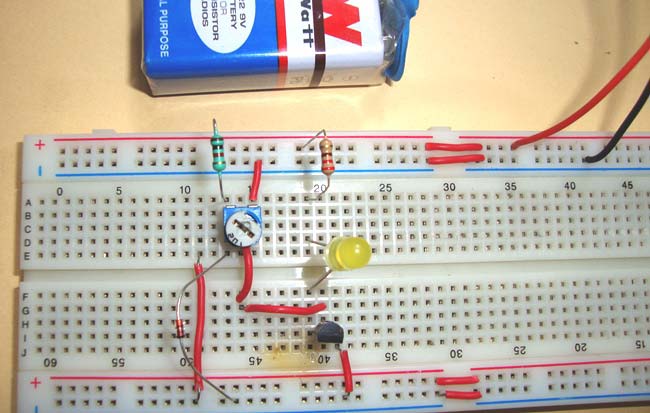 Simple Heat Sensor or Temperature Sensor Circuit Simple Heat Sensor or Temperature Sensor Circuit