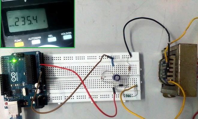 AC Voltmeter using Arduino AC Voltmeter using Arduino