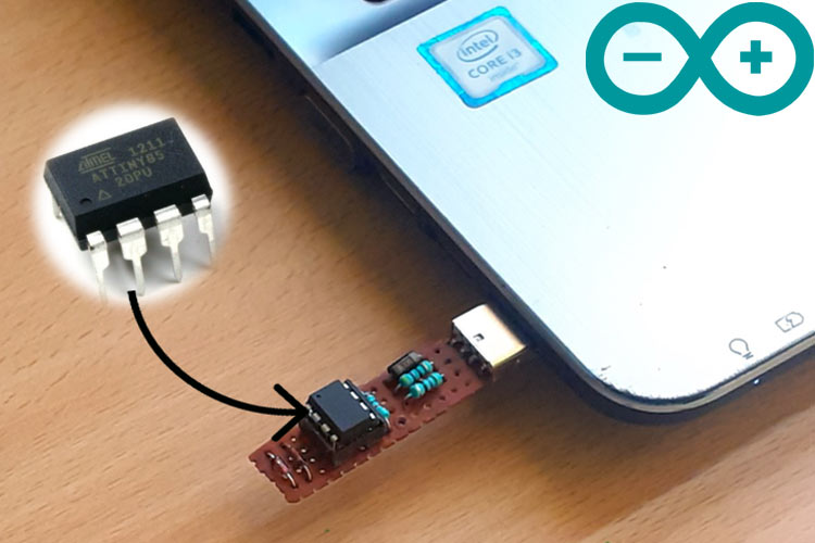 Programming ATtiny85 IC directly through USB using Digispark Bootloader Programming ATtiny85 IC directly through USB without Arduino using Digispark Bootloader