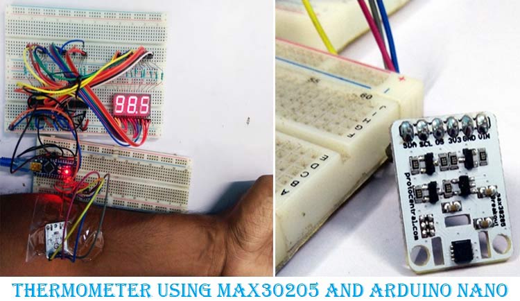 Arduino Body Temperature Meter using MAX30205 Arduino Based Digital Thermometer using MAX30205 Human Body Temperature Sensor
