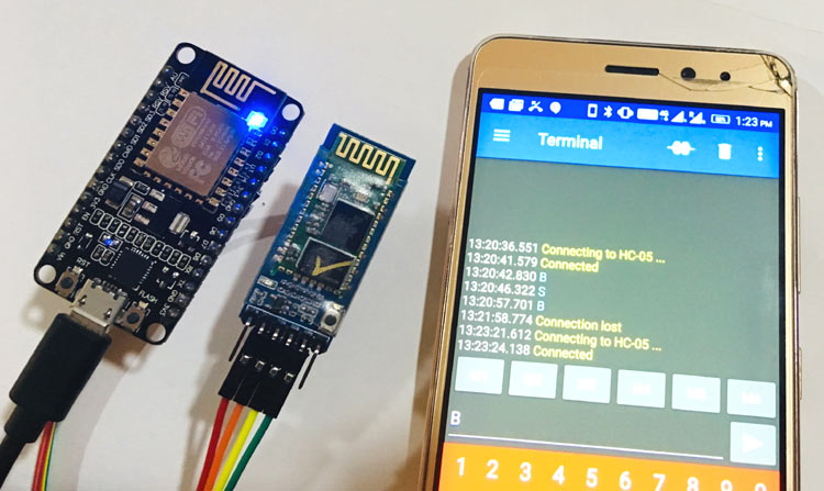 Bluetooth Module interfacing with ESP8266: Controlling an LED Bluetooth Module interfacing with ESP8266: Controlling an LED
