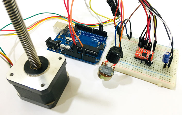 Controlling NEMA 17 Stepper Motor with Arduino and Potentiometer Controlling NEMA 17 Stepper Motor with Arduino and Potentiometer