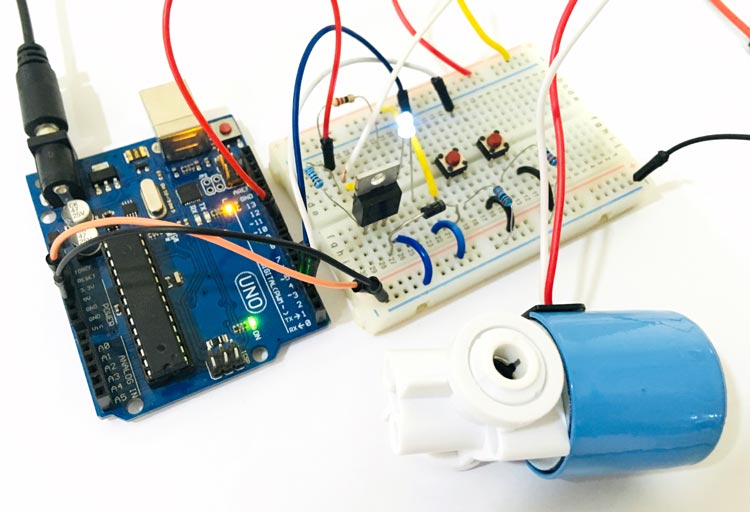 Hardware setup to control a Solenoid Valve with Arduino Hardware setup to control a Solenoid Valve with Arduino