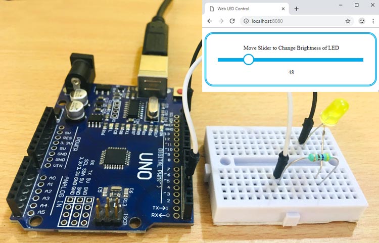 Arduino Node.js Tutorial: Controlling Brightness of LED through Web Interface Arduino Node.js Tutorial: Controlling Brightness of LED through Web Interface