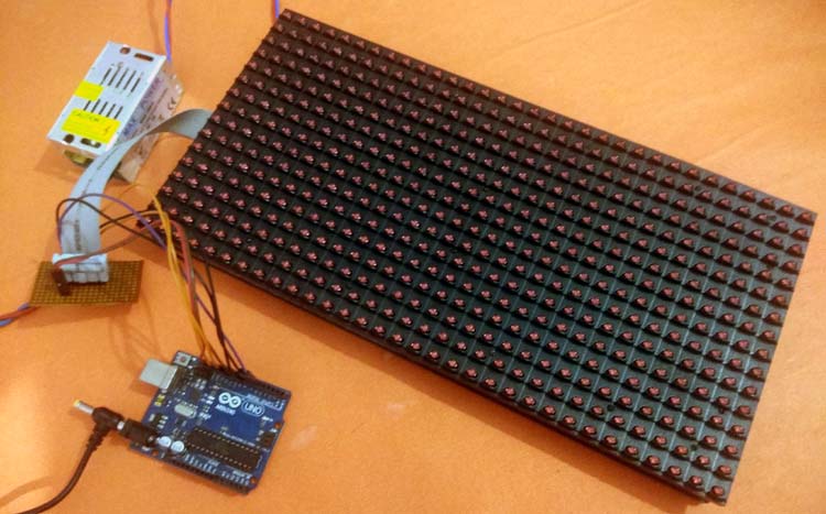 LED Display Board using P10 LED Matrix Display and Arduino LED Display Board using P10 LED Matrix Display and Arduino