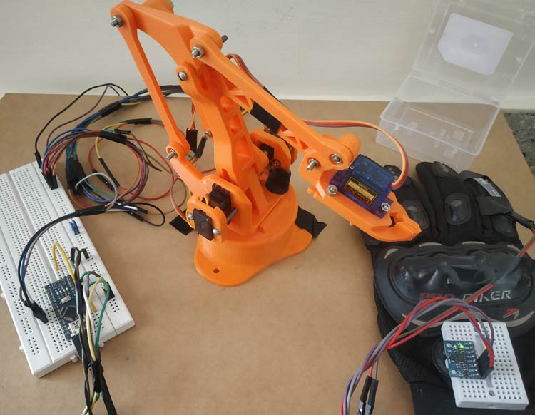 Hand Gesture Controlled Robotic Arm using Arduino Nano Hand Gesture Controlled Robotic Arm using Arduino Nano