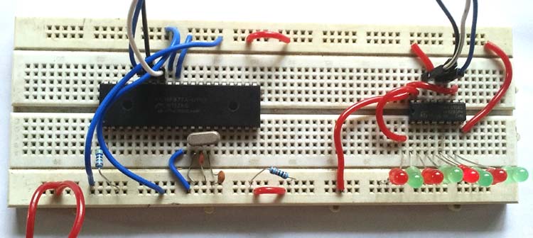 Interfacing 74HC595 Serial Shift Register with PIC Microcontroller Interfacing 74HC595 Serial Shift Register with PIC Microcontroller