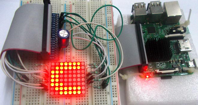 Interfacing 8x8 LED Matrix with Raspberry Pi Interfacing 8x8 LED Matrix with Raspberry Pi