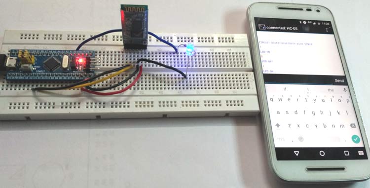 Interfacing Bluetooth HC-05 with STM32F103C8 Blue Pill: Controlling LED Interfacing Bluetooth HC-05 with STM32F103C8 Blue Pill: Controlling LED