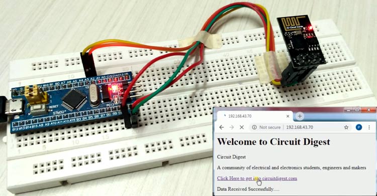 Connecting ESP8266 with STM32F103C8: Creating a Webserver Connecting ESP8266 with STM32F103C8: Creating a Webserver