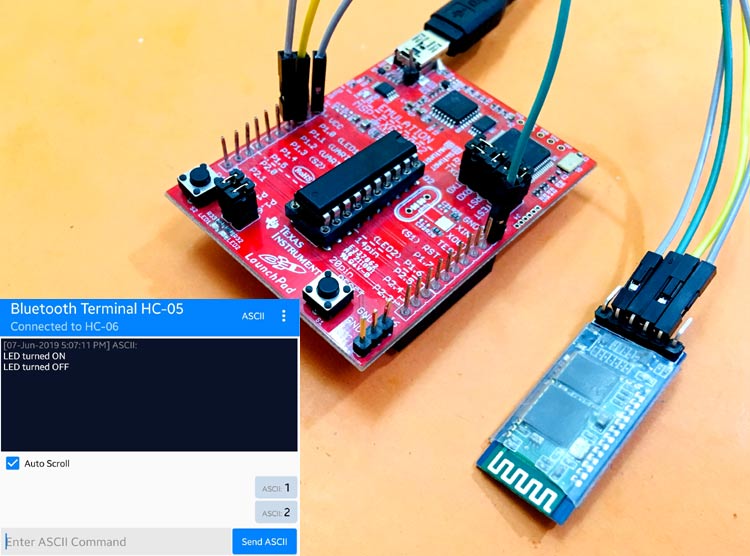 Interfacing HC-05 Bluetooth Module with MSP430 Launchpad to Control an LED Interfacing HC-05 Bluetooth Module with MSP430 Launchpad to Control an LED