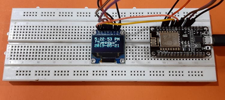 Internet Clock: Display Date and Time on OLED using ESP8266 NodeMCU with NTP Internet Clock: Display Date and Time on OLED using ESP8266 NodeMCU with NTP
