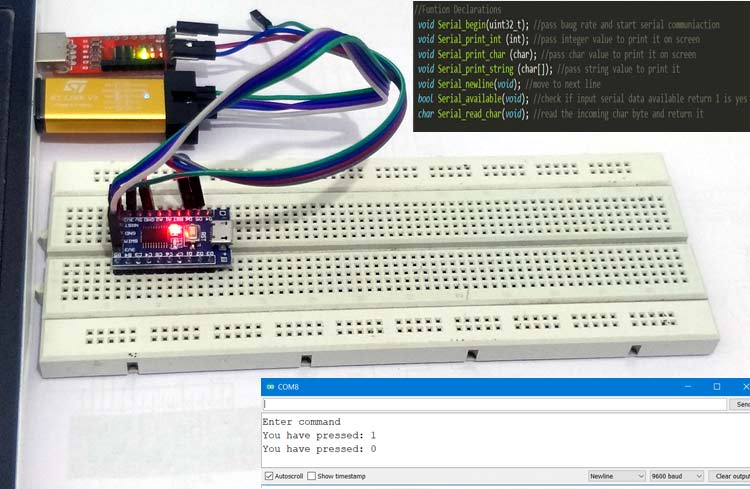 STM8S Serial Communication STM8S Serial Communication using STVD and Cosmic C