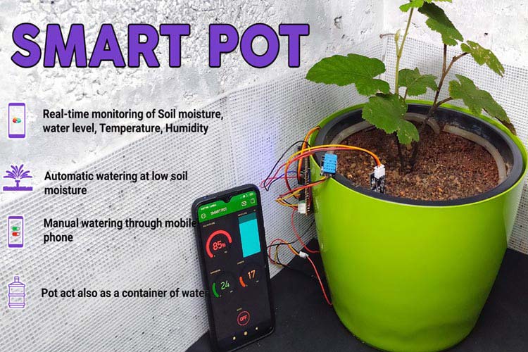 Self Watering Smart Pot using NodeMCU Self Watering Smart Pot using NodeMCU