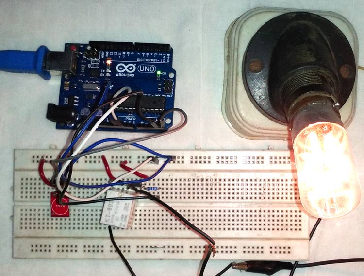Controlling Home Lights with Touch using TTP223 Touch Sensor and Arduino UNO Controlling Home Lights with Touch using TTP223 Touch Sensor and Arduino UNO