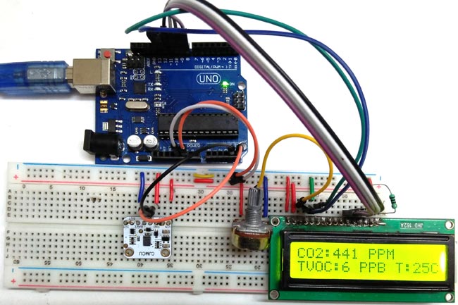 TVOC and CO2 Measurement using Arduino and CCS811 Air Quality Sensor TVOC and CO2 Measurement using Arduino and CCS811 Air Quality Sensor