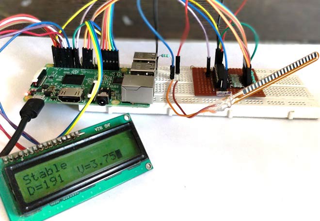 Interfacing Flex Sensor with Raspberry Pi using ADC0804 Interfacing Flex Sensor with Raspberry Pi using ADC0804