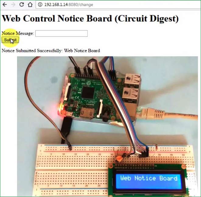 Web Controlled IoT Notice Board using Raspberry Pi Web Controlled IoT Notice Board using Raspberry Pi: Project