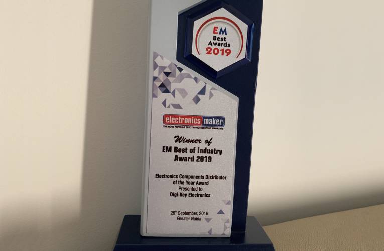 Digi-Key Awarded Electronics Components Distributor of the Year 2019 Award by Electronics Maker Digi-Key Awarded Electronics Components Distributor of the Year 2019 Award by Electronics Maker