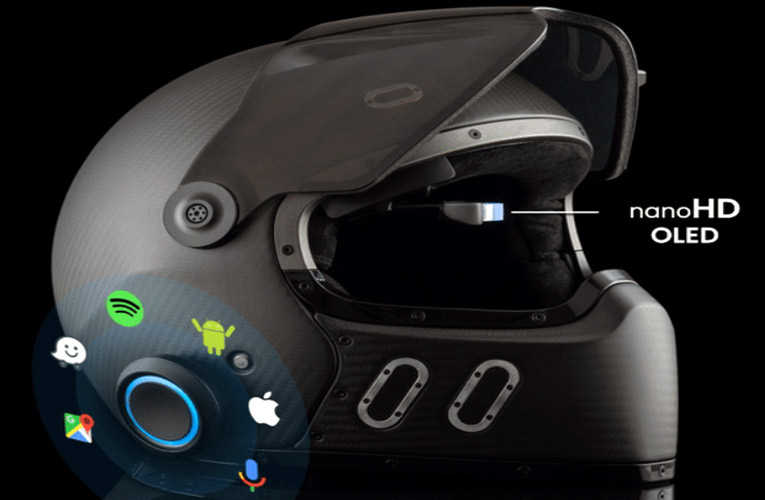 EyeRide HUD Smart Helmet with Nano OLED Heads Up Display EyeRide HUD Smart Helmet with Nano OLED Heads Up Display