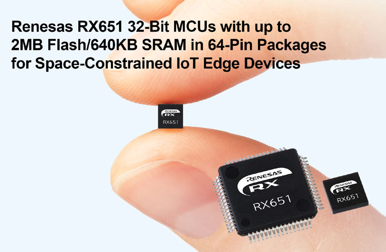 Ultra-Small RX651 32-Bit Microcontrollers for IoT Connectivity Modules and Space-Constrained Edge Devices Ultra-Small RX651 32-Bit Microcontrollers for IoT Connectivity Modules and Space-Constrained Edge Devices