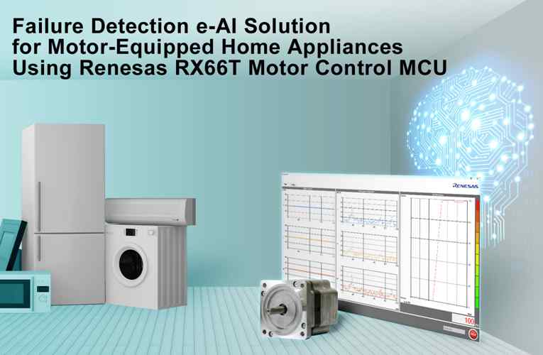 Renesas RX66T 32-bit Microcontroller gets Failure Detection e-AI Solution for Motor Equipped Home Appliances Renesas RX66T 32-bit Microcontroller gets Failure Detection e-AI Solution for Motor Equipped Home Appliances